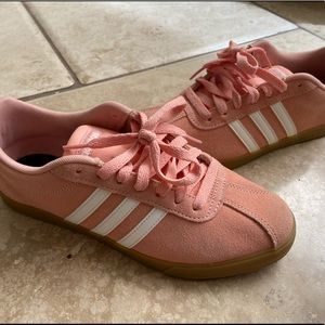 Women’s Adidas Courtset Pink Suede Sneakers 7.5